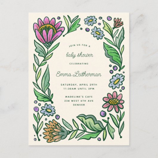 Kunstmatig Scandinavisch Baby shower Briefkaart (Voorkant)