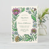 Kunstmatig Scandinavisch Baby shower Kaart (Staand voorkant)