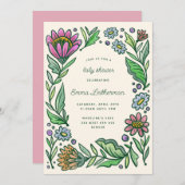 Kunstmatig Scandinavisch Baby shower Kaart (Voorkant / Achterkant)