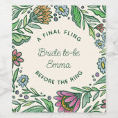 Kunstmatig Scandinavisch Vrijgezellenfeest Wijn Etiket (Enkel label)