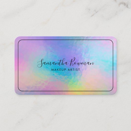 Kunstmatig script maken Modern Faux Holographic Visitekaartje (Voorkant)