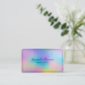Kunstmatig script maken Modern Faux Holographic Visitekaartje (Staand voorkant)