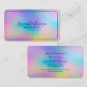 Kunstmatig script maken Modern Faux Holographic Visitekaartje (Voorkant / Achterkant)