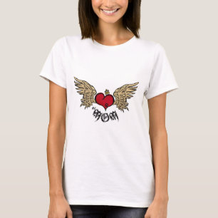 Kunstmatig Tattoo Mam kroonhartje met vleugels T-shirt