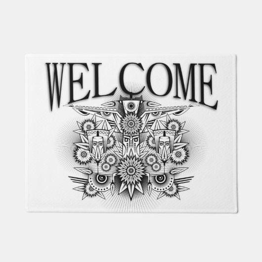 Kunstmatig tribaal ontwerp deurmat (Voorkant)