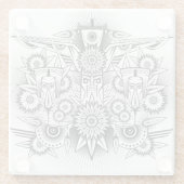 Kunstmatig tribaal ontwerp glazen onderzetter (Achterkant)