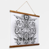 Kunstmatig tribaal ontwerp hangend wandkleed (Gebogen)