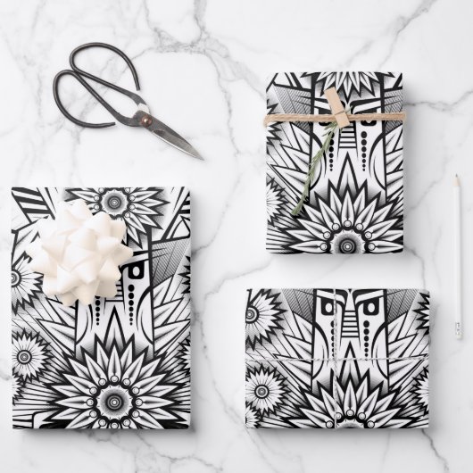 Kunstmatig tribaal ontwerp inpakpapier vel (Voorkant)