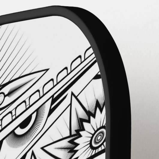 Kunstmatig tribaal ontwerp pickleball paddle (Links Detail)