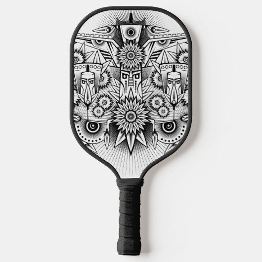 Kunstmatig tribaal ontwerp pickleball paddle (Achterkant)