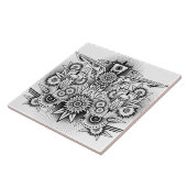 Kunstmatig tribaal ontwerp tegeltje (Zijkant)