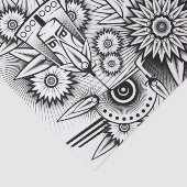 Kunstmatig tribaal ontwerp tissuepapier (Detail)