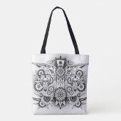 Kunstmatig tribaal ontwerp tote bag (Achterkant)