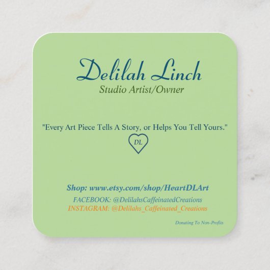 Kunstmatig Visitekaartje (Achterkant)