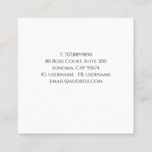 Kunstmatig Visitekaartje (Achterkant)