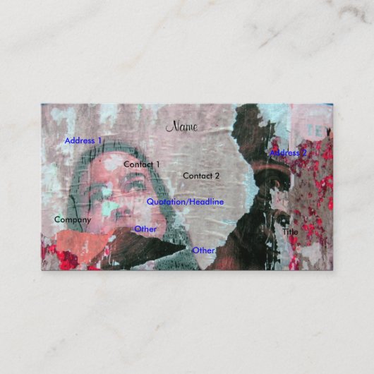 Kunstmatig Visitekaartje -  (Voorkant)