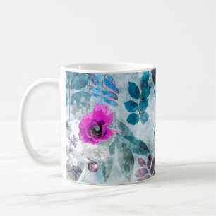 kunstmatig  waterverf kleurrijke florale naadloze  koffiemok