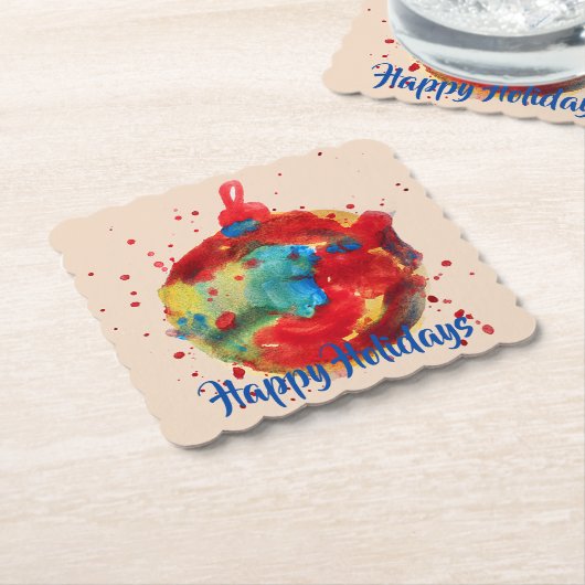 Kunstmatig wereldbol ornament, verf, waterverf kartonnen onderzetters (Gebogen)