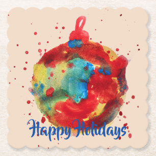 Kunstmatig wereldbol ornament, verf, waterverf kartonnen onderzetters