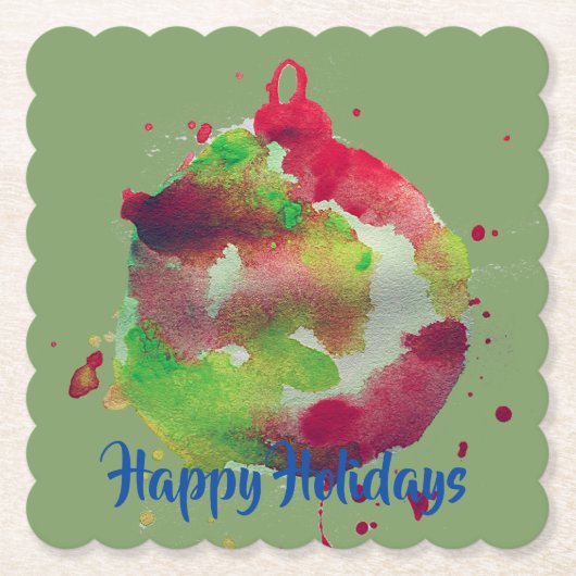 Kunstmatig wereldbol ornament, verf, waterverf kartonnen onderzetters (Voorkant)