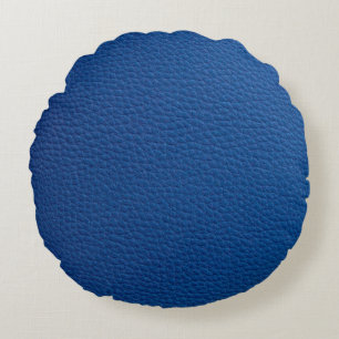 Kunstmatig zacht blauw leder. textuur van kunstled rond kussen