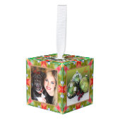 Kunstmatige aangepaste foto-kubuskerstversiering decoratie (Voorkant hoekig)