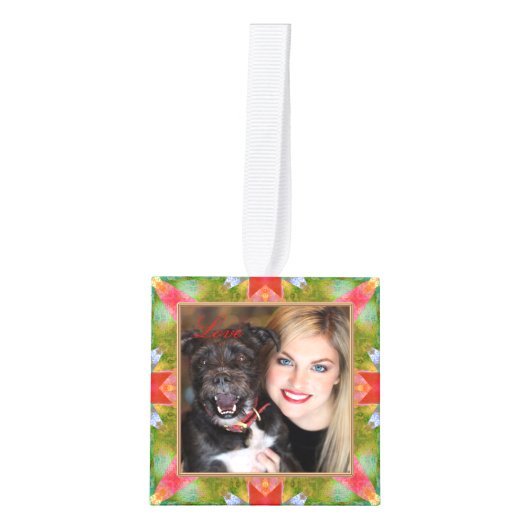 Kunstmatige aangepaste foto-kubuskerstversiering decoratie (Voorkant)