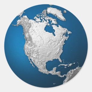 Kunstmatige Aarde - Noord-Amerika. 3d renderen Ronde Sticker