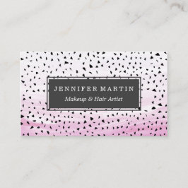 Kunstmatige Abstracte driehoeken op roze Waterverf Visitekaartje