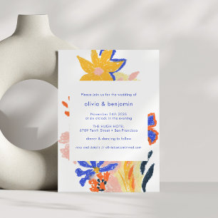 Kunstmatige Abstracte Floral — uniek kleurrijk huw Kaart