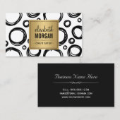 Kunstmatige Abstracte kettingcirkels en goudnaamlo Visitekaartje (Voorkant / Achterkant)