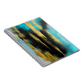 Kunstmatige Abstracte kunst in Turquoise, Gold en  Notitieboek (Rechterzijde)