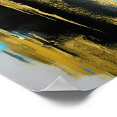 Kunstmatige Abstracte kunst in Turquoise, Gold en  Poster (Hoek)