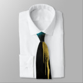 Kunstmatige Abstracte kunst in Turquoise, Gold en Stropdas (Gebonden)