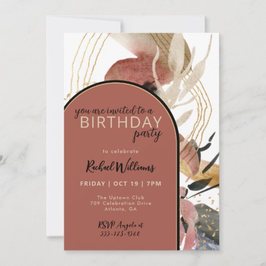 Kunstmatige Abstracte moderne, stijlvolle verjaard Kaart (Voorkant)