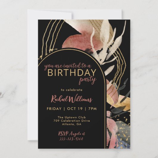 Kunstmatige Abstracte moderne, stijlvolle verjaard Kaart (Voorkant)