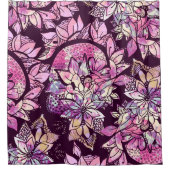 Kunstmatige Abstracte roze Paarse handtekeningen Douchegordijn (Voorkant)