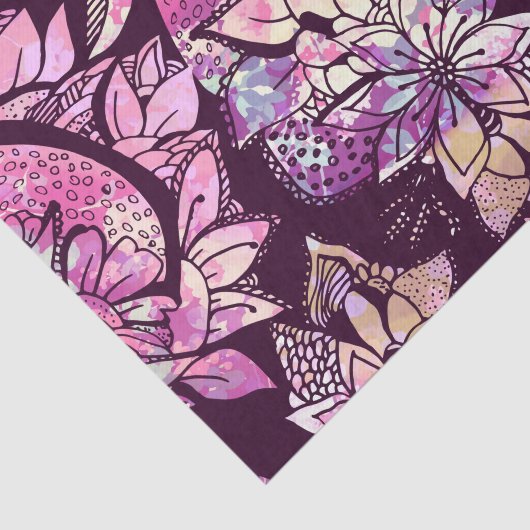 Kunstmatige Abstracte roze Paarse handtekeningen Tissuepapier (Detail)