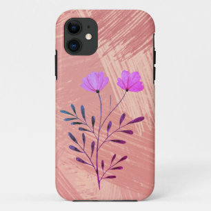 Kunstmatige Abstracte roze verfpenseel lavender Fl Case-Mate iPhone Case