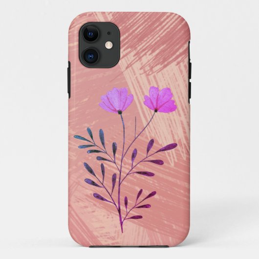Kunstmatige Abstracte roze verfpenseel lavender Fl Case-Mate iPhone Case (Achterkant)