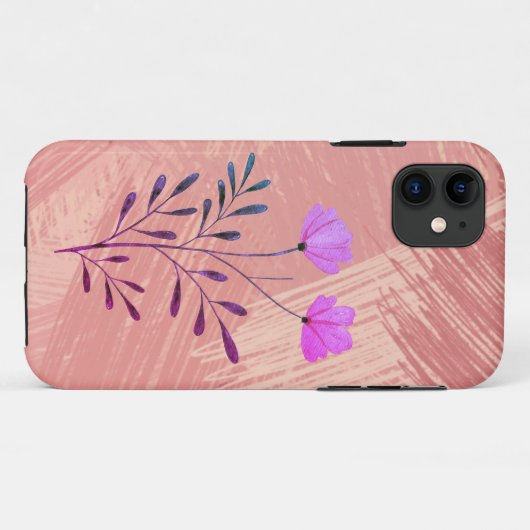 Kunstmatige Abstracte roze verfpenseel lavender Fl Case-Mate iPhone Case (Achterkant (horizontaal))