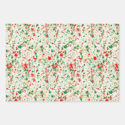 Kunstmatige Abstracte verf Spletters kerstfeestdag Inpakpapier Vel (Voorkant)