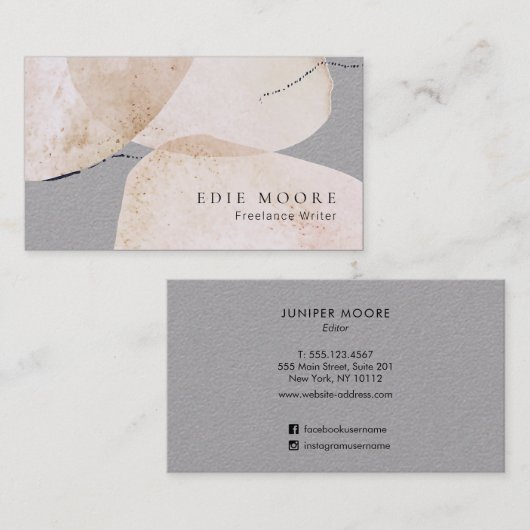 Kunstmatige Abstracte Waterverf Visitekaartje (Voorkant / Achterkant)