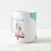 Kunstmatige Abstracte Waterverven kerstboom Foto Koffiemok (Voorkant links)