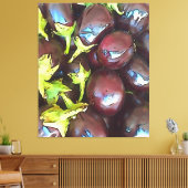 Kunstmatige Aubergines Black Outline Art Canvas Afdruk (Insitu (Woonkamer))
