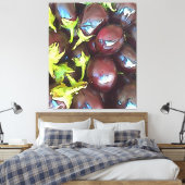 Kunstmatige Aubergines Black Outline Art Canvas Afdruk (Insitu (Slaapkamer))