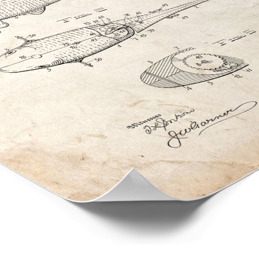 Kunstmatige Bait Patent - Oude look Poster (Hoek)