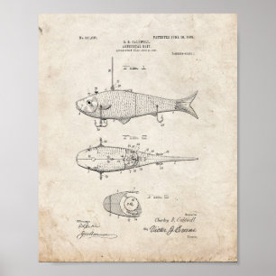 Kunstmatige Bait Patent - Oude look Poster