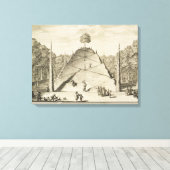 Kunstmatige berg Parnassus, gegraveerd door Johann Canvas Afdruk (Insitu (Houten vloer))