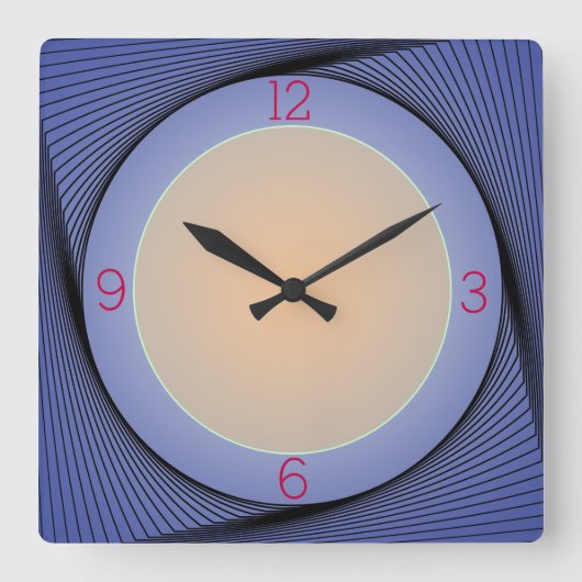 Kunstmatige blauwe grens met gele wandklok in het (Voorkant)